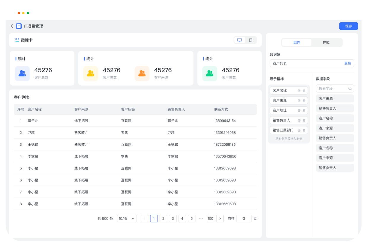 支持页面布局自定义、样式个性化设置，多端适配
